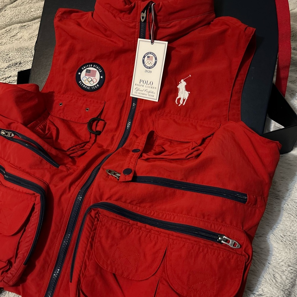 New Polo Ralph Lauren 2020 Olympic Vest Jacket Includes Hideaway Hood